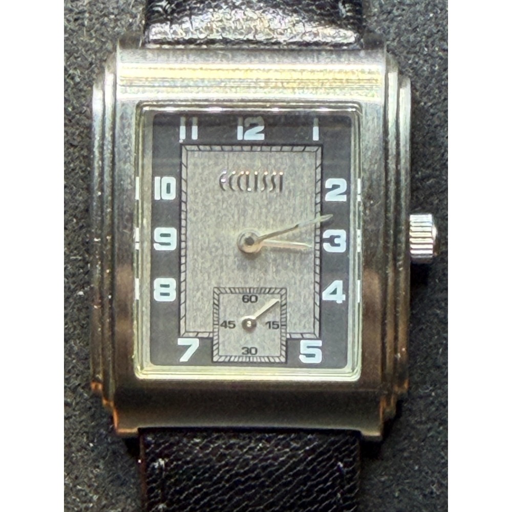 Ecclissi 75220 Watch 31x26mm Art Deco Small Seconds Old Money Black Leather